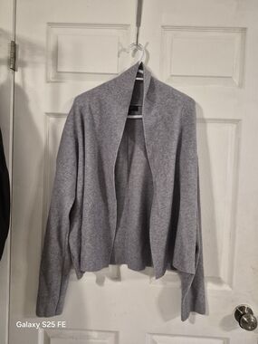 (M)Gray Open-Front Women's Cardigan Sweater
